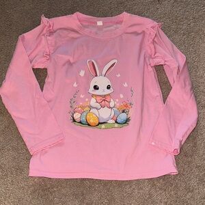 Kids Pink Bunny Graphic Long-Sleeve Top